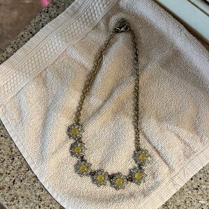 J. Crew Gold-Tone Necklace with Yellow Floral Crystal Accents